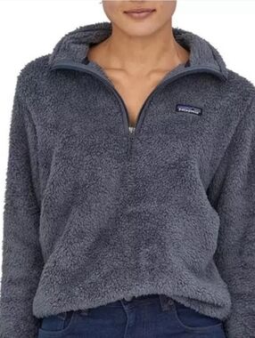 Patagonia Women's Los Gatos 1/4 Zip Fleece Pullover Sherpa Teddy Grey Size M